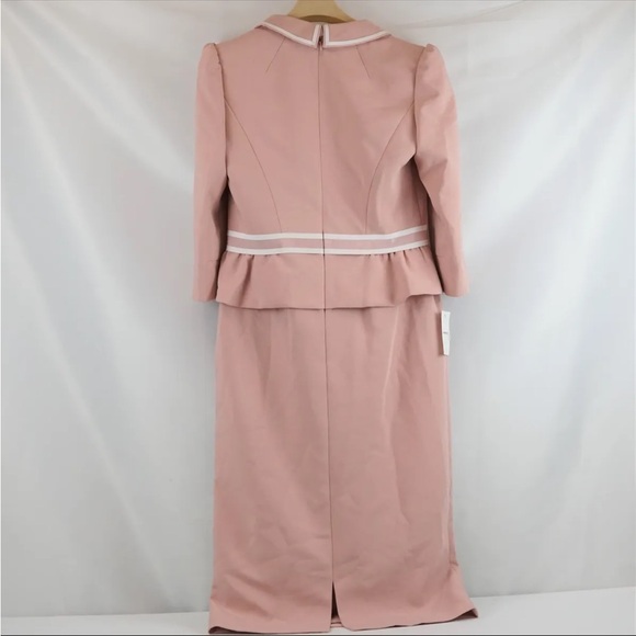 Jenny Packham Pink Greta Peplum Waist Midi Dress With Crystal -UK Size 14,US 10 - Picture 2 of 6